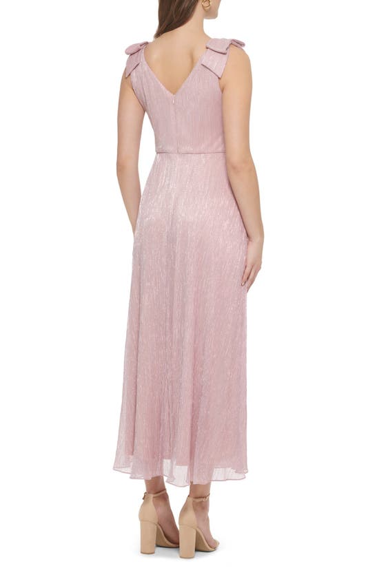 Kensie Shimmer Surplice V-neck Maxi Dress In Pink