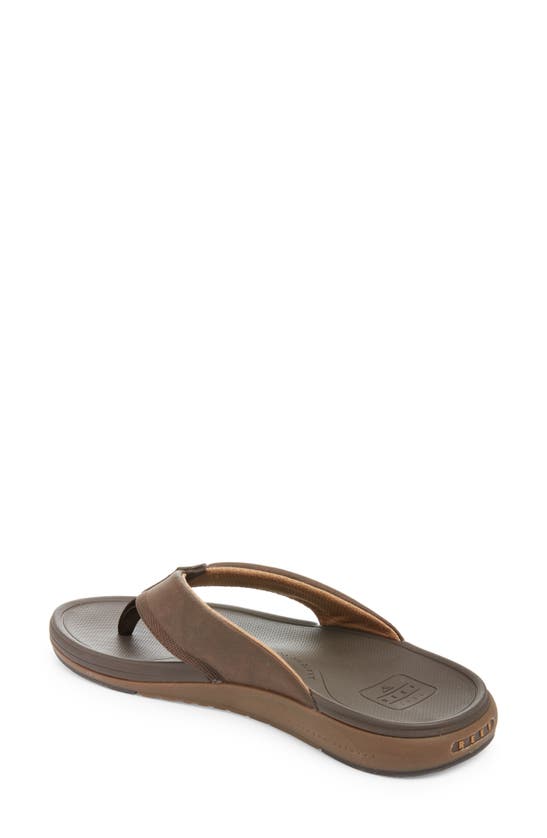 Reef Cushion Norte Flip Flop In Dark Brown