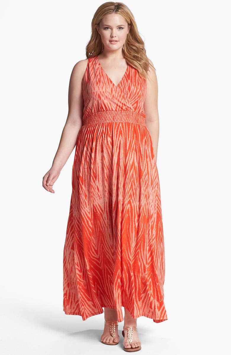 Lucky Brand 'Watercolor Zebra' Print Maxi Dress (Plus Size) | Nordstrom