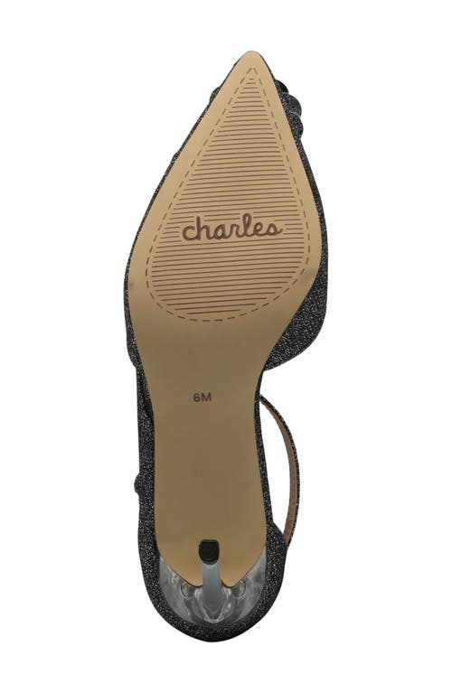 Shop Charles By Charles David Rae Ankle Strap Half D'orsay Pointed Toe Pump In Black-sparkle