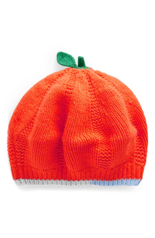 Shop Mini Boden Kids' Pumpkin Knit Beret In Orange Pumpkin