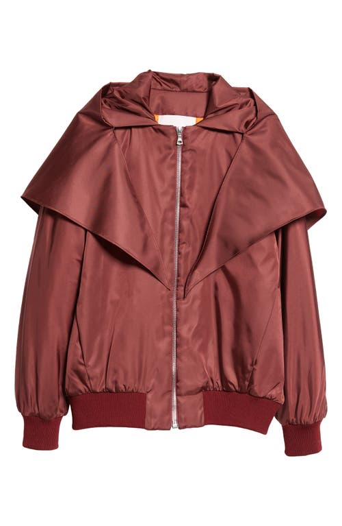 Shop Julie Kegels Hooded Bomber Jacket In Burgundy