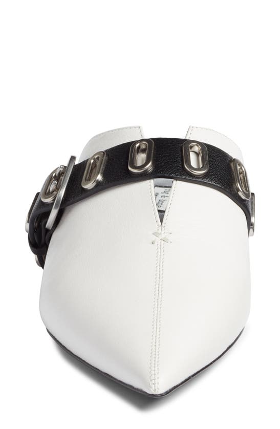 Rag & Bone Victory Leather Buckle Mules In Bright White