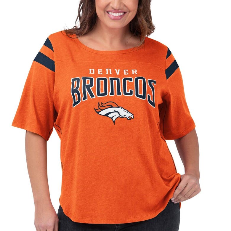 G-iii 4her By Carl Banks Orange Denver Broncos Plus Size Linebacker T-shirt