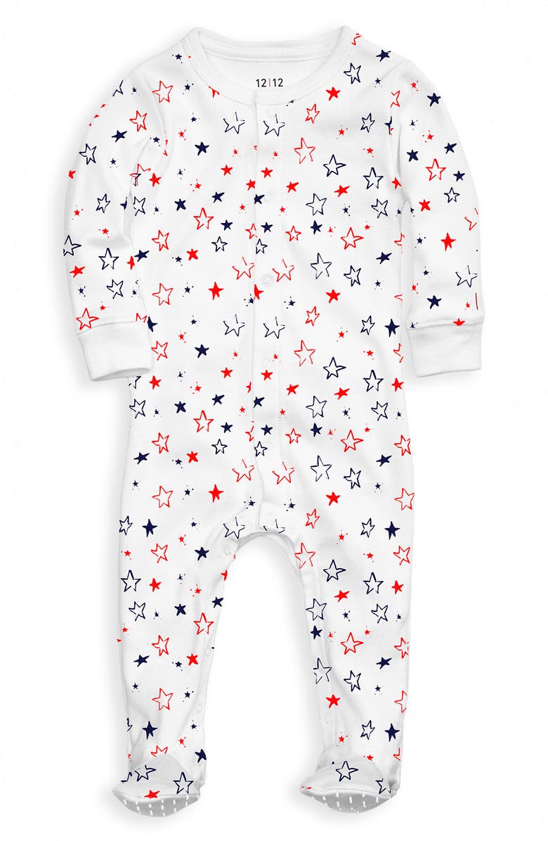 1212 The Nightly Fitted One-Piece Pajamas, Main, color, RED AND BLUE STARS