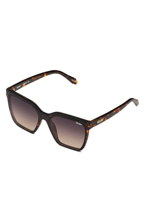 Shop Quay Level Up 51mm Gradient Polarized Square Sunglasses In Tort Gold/smoke Polarized