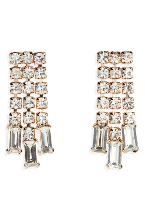 Baguette Crystal Drop Earrings