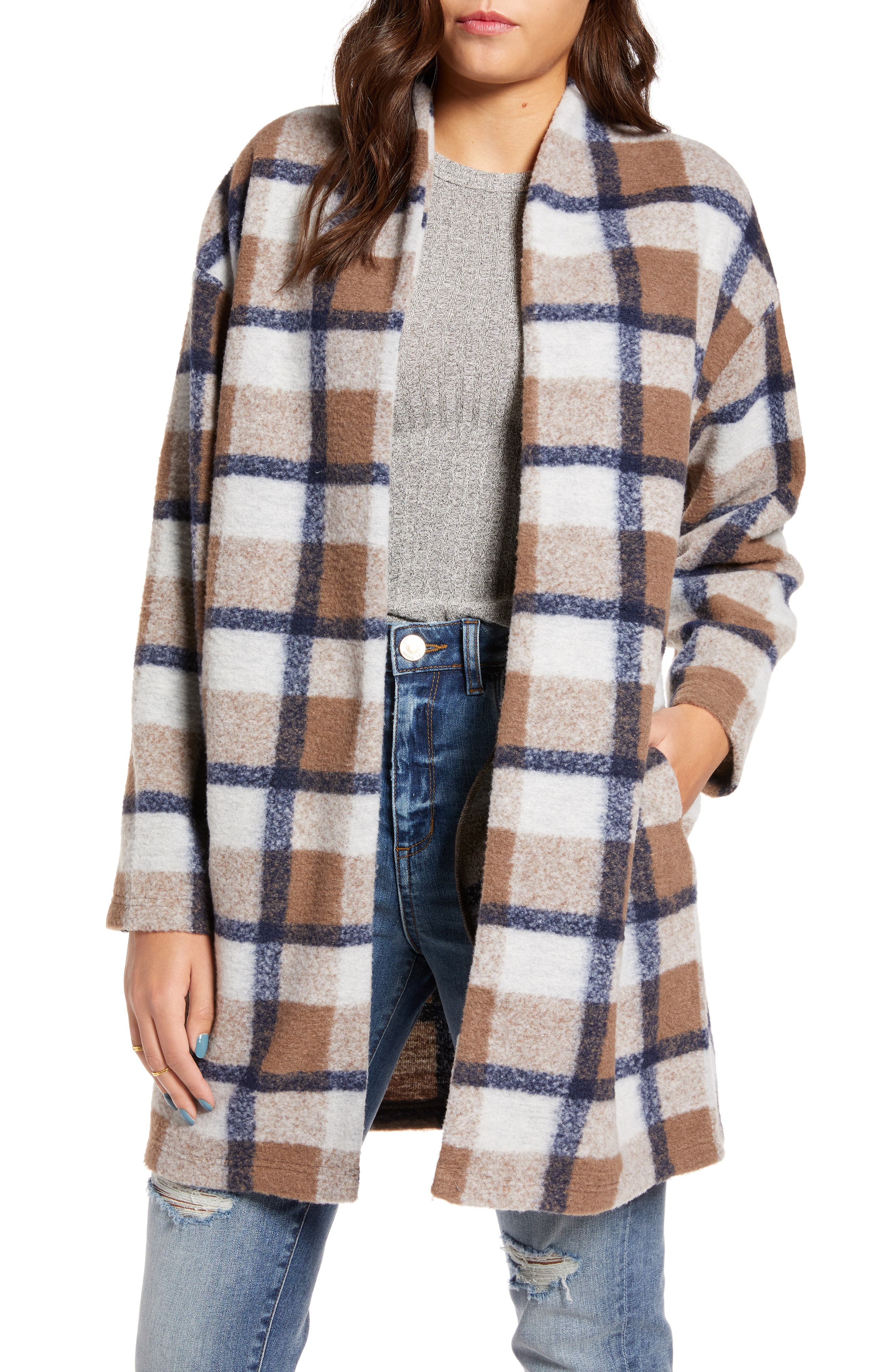 long cotton sweater coat