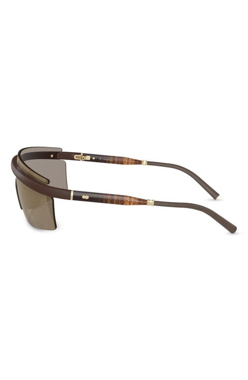 Shop Oliver Peoples X Roger Federer R-4 138mm Rimless Shield Sunglasses In Umber/desert Flash