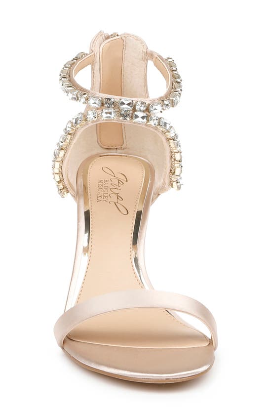Shop Jewel Badgley Mischka Celine Embellished Sandal In Champagne