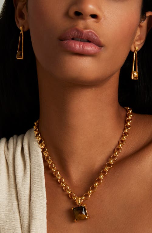 Dean Davidson Nomad Stone Pendant Necklace In Tiger Eye/gold