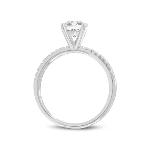 Asany Love Grown Collection 14k White Gold Round Cut Lab Grown Diamond Classic Engagement Ring In 14k White Gold