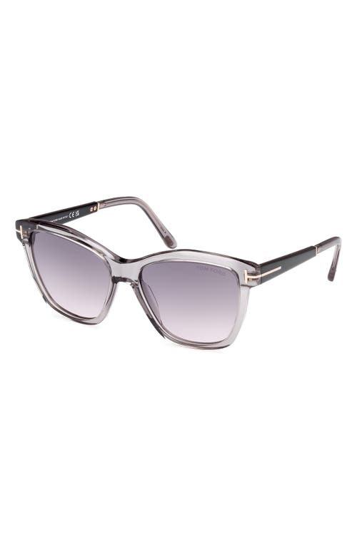 Shop Tom Ford Lucia 54mm Gradient Square Sunglasses In Shiny Grey Black/smoke