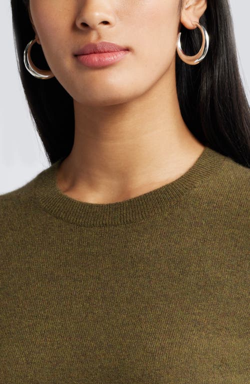 Shop Nordstrom Crewneck Cashmere Sweater In Olive Dark Heather