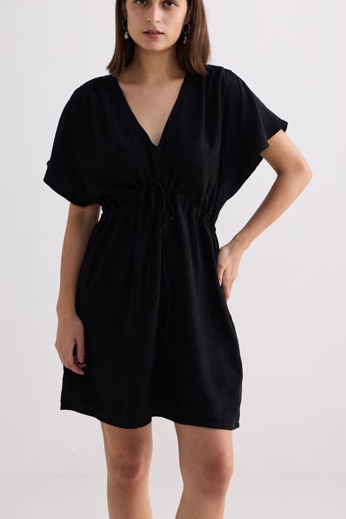 Reistor Short Gathered Dress In Black