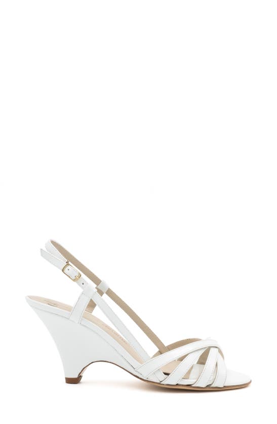 Amalfi By Rangoni Camogli Slingback Sandal In White Patent - Platinum Buckle