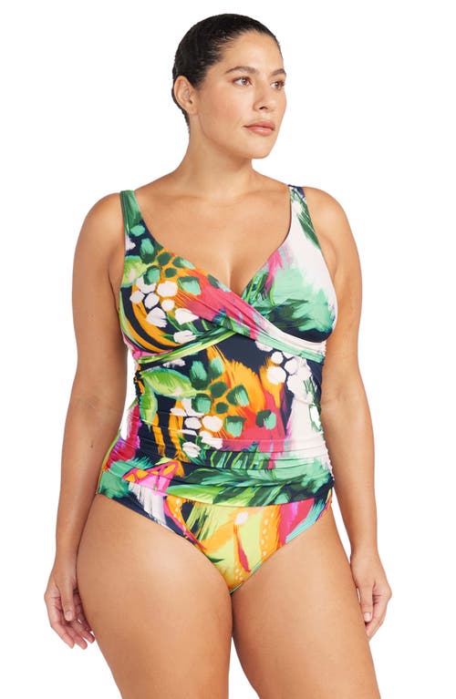 Shop Artesands Chelona Delacroix One-piece Swimsuit In Navy