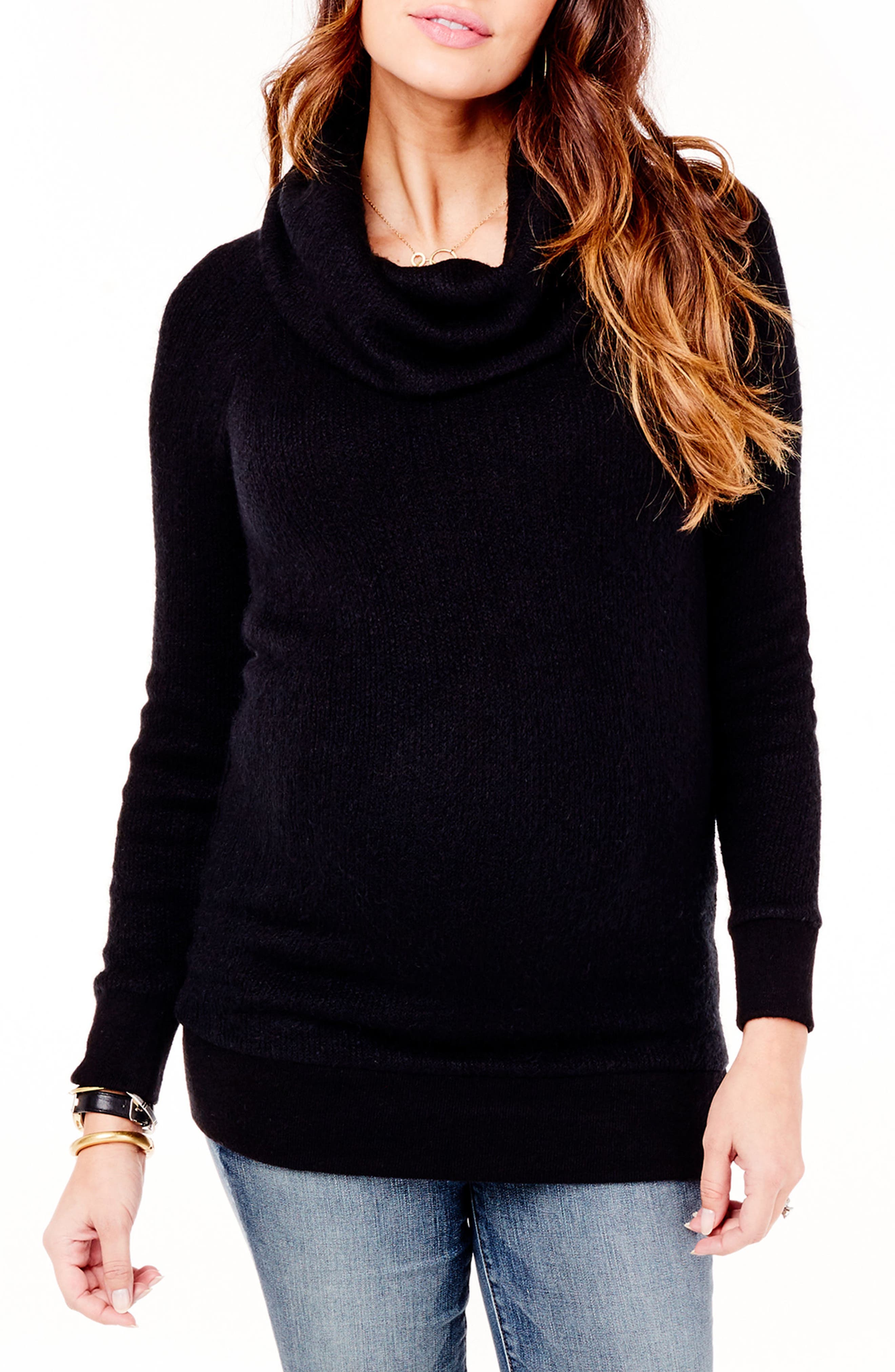 maternity cowl neck sweatshirt