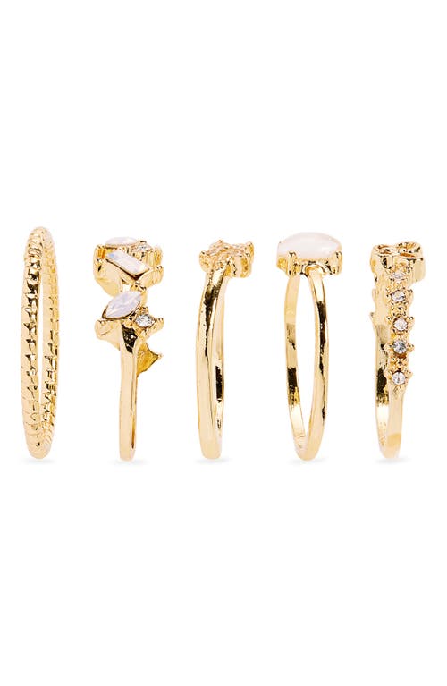 Shop Bp. Set Of 5 Rings In 14k Gold Dipped