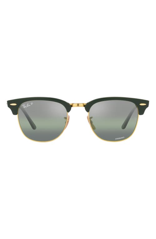 Ray-Ban Clubmaster 51mm Polarized Square Sunglasses in Green at Nordstrom