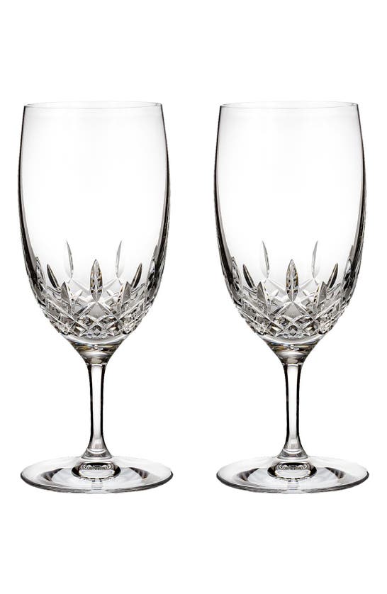 Shop Waterford Lismore Essence Set Of 2 Lead Crystal Water Glasses In Clear