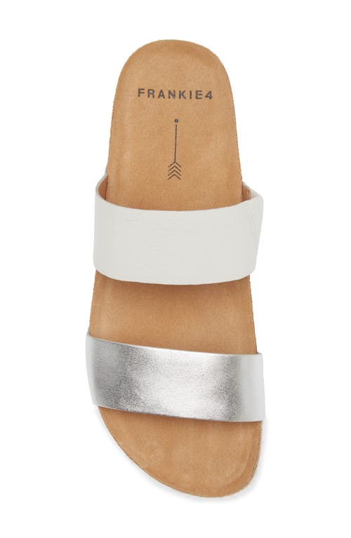 Shop Frankie4 Maria Iii Slide Sandal In White/silver