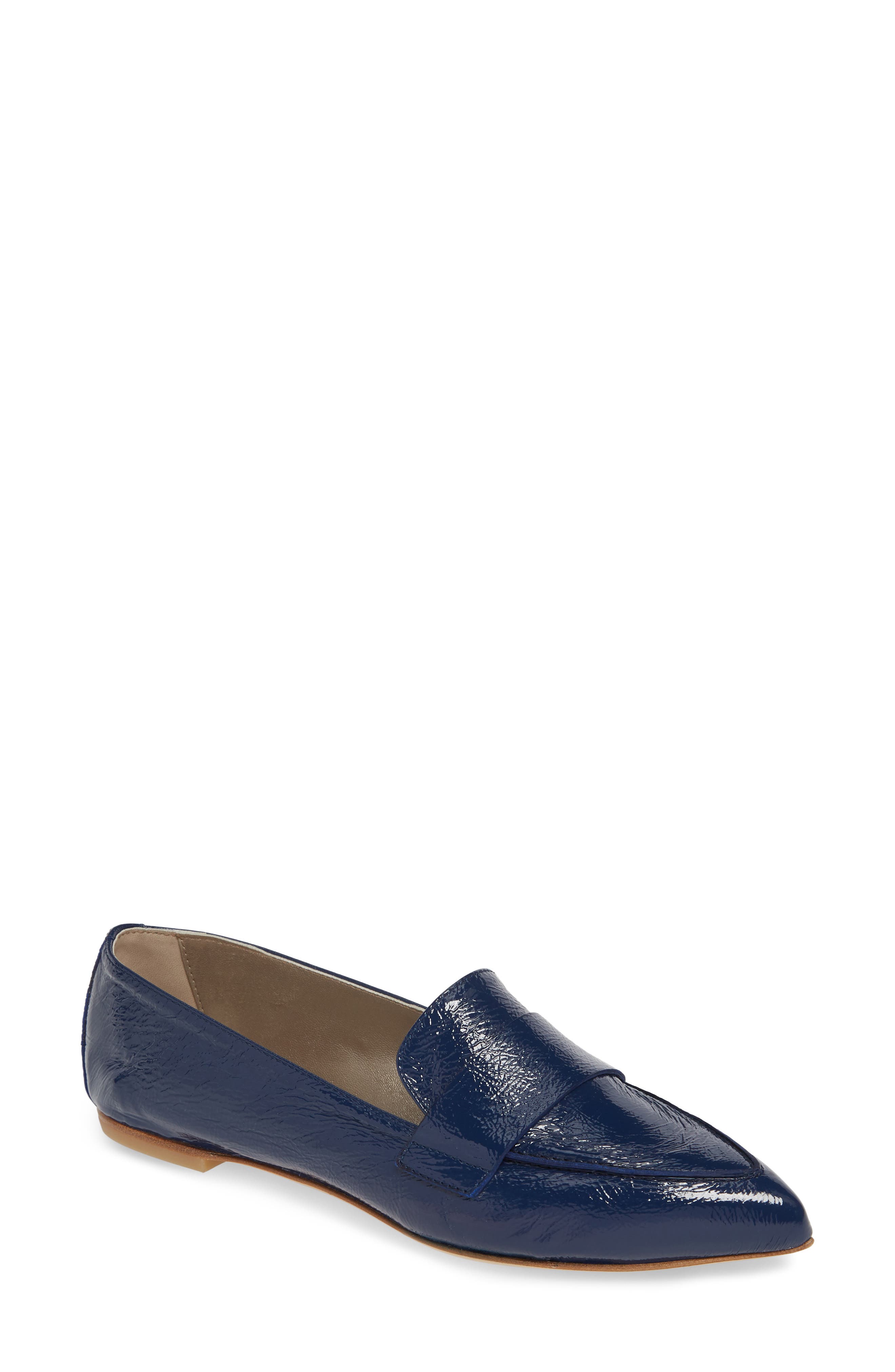 Agl Softy Pointy Toe Moccasin Loafer, Blue