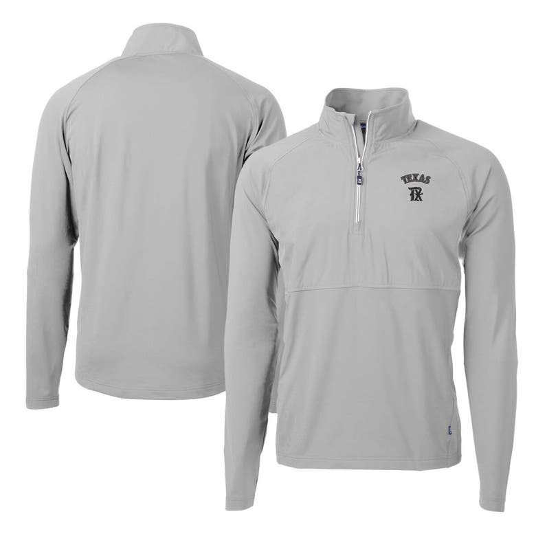 Shop Cutter & Buck Gray Texas Rangers City Connect Adapt Eco Knit Hybrid Recycled Quarter-zip Pullover To