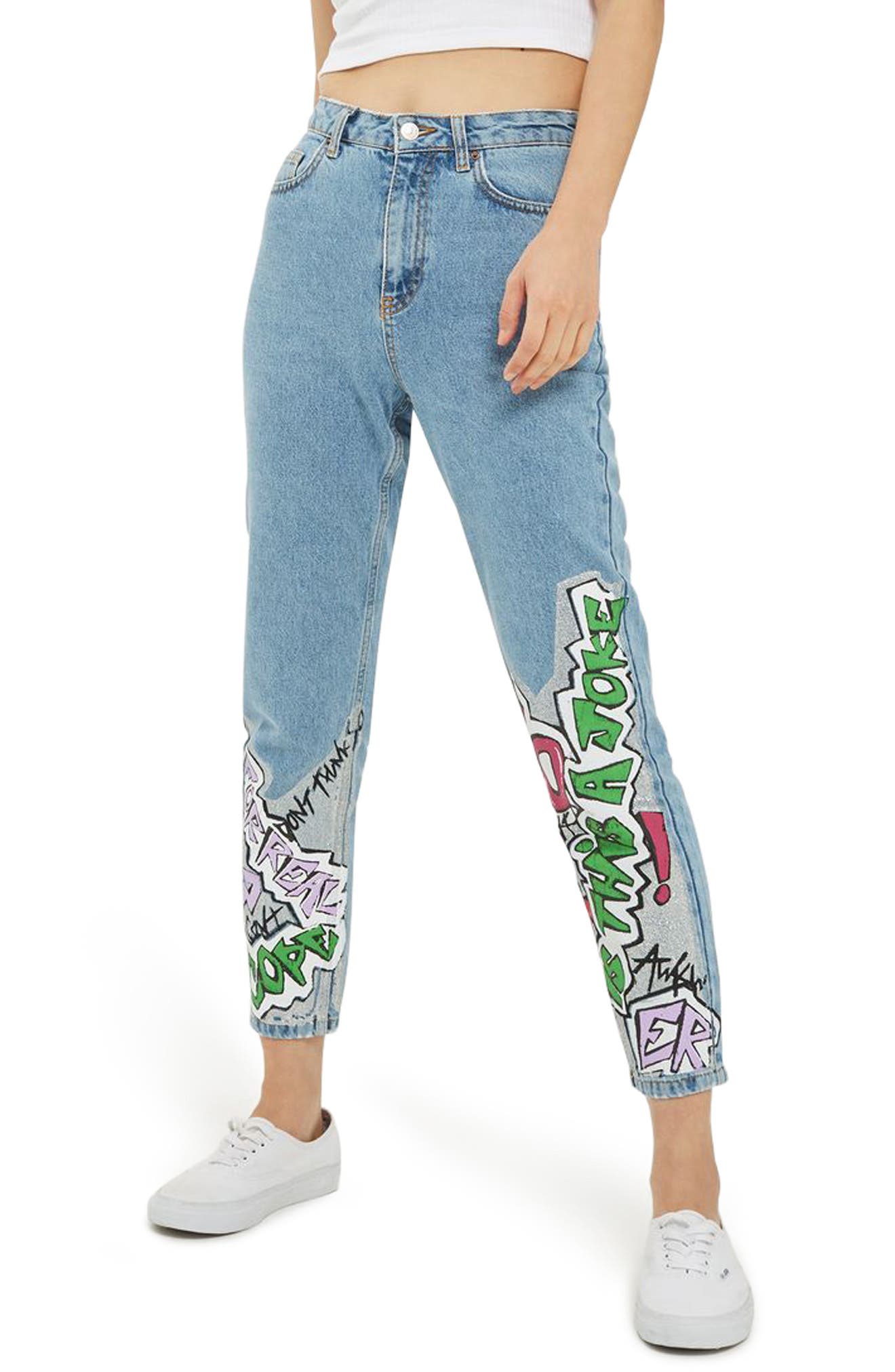 topshop graffiti jeans