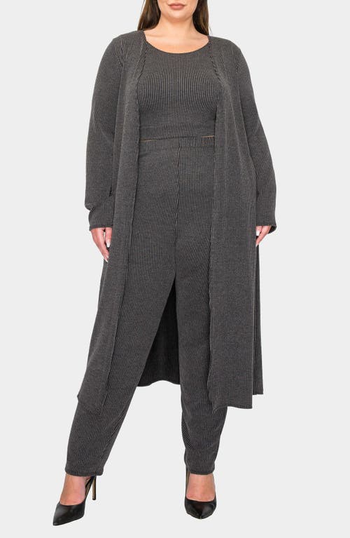 L I V D Luna 3-piece Rib Lounge Set In Black Charcoal
