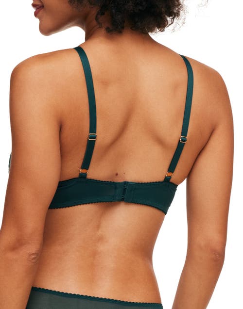 Adore Me Luiza Push Up Balconette Bra In Dark Green