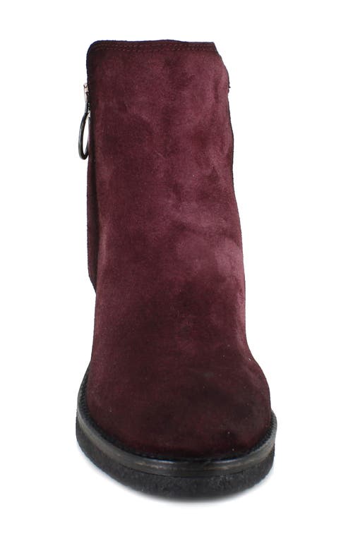 National Comfort Carinna Bootie In Dark Red Suede
