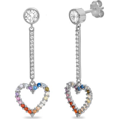 Lesa Michele Open Heart Drop Earrings