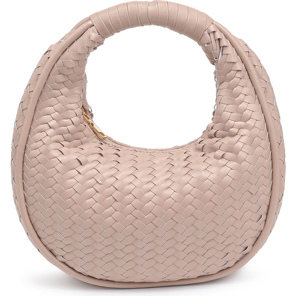Moda Luxe Woven Circle Shoulder Bag In Natural