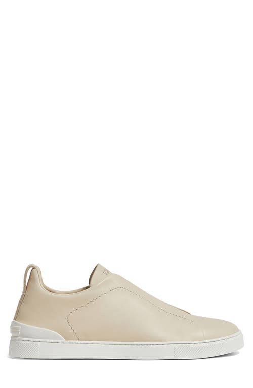 Shop Zegna Triple Stitch Secondskin Sneaker In Light Beige