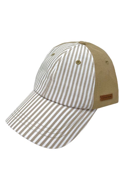 Cole Haan Street Style Baseball Cap In Camel Stripe