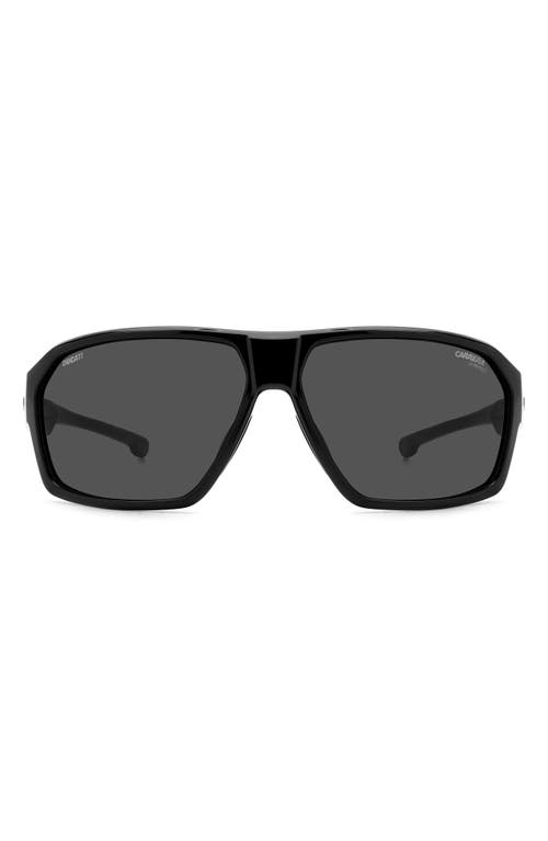 Carrera Eyewear X Dacati Carduc 66mm Oversize Rectangle Flat Top Sunglasses In Black