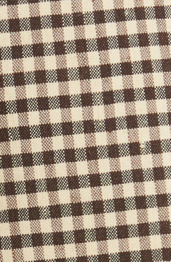 Rebecca Taylor Checked Linen Blend Skort In Spring Check Espresso Combo