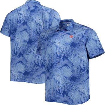 Tommy Bahama Men's Tommy Bahama Royal Chicago Cubs Big & Tall Luminescent  Fronds Camp IslandZone Button-Up Shirt