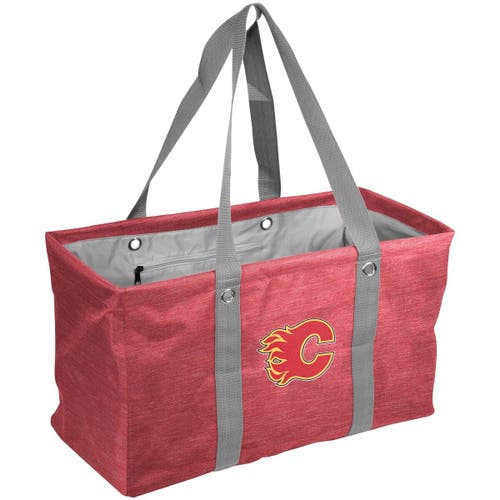 LOGO BRANDS Calgary Flames Crosshatch Picnic Caddy Tote Bag in Red