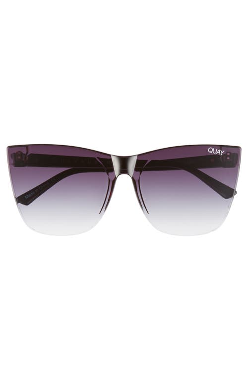 Shop Quay Come Thru 60mm Gradient Cat Eye Sunglasses In Black/fade