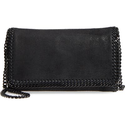 Stella Mccartney Falabella Shaggy Deer Faux Leather Clutch - Black