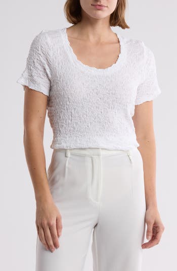 Dkny Sportswear Textured Knit T-shirt In White