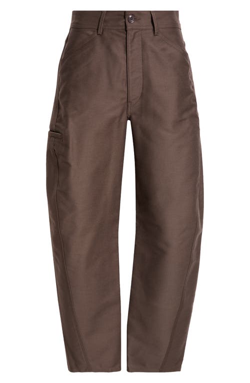 Shop Lemaire Twisted Workwear Pants In Dark Brown