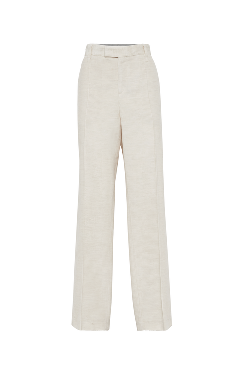 Shop Brunello Cucinelli Loose Straight Trousers In Ivory