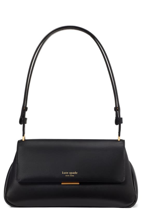 Shop Kate Spade Grace Smooth Leather Convertible Shoulder Bag In Black