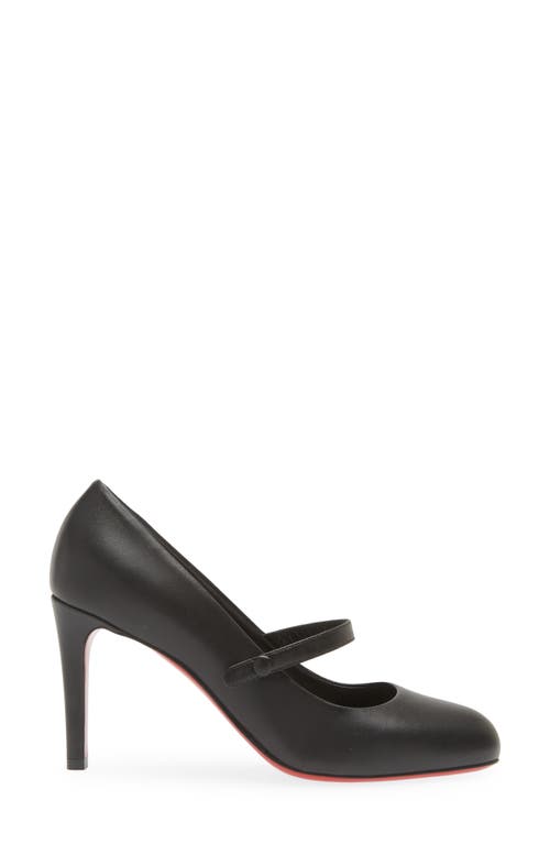 Shop Christian Louboutin Pumppie Round Toe Mary Jane Pump In Black/lin Black