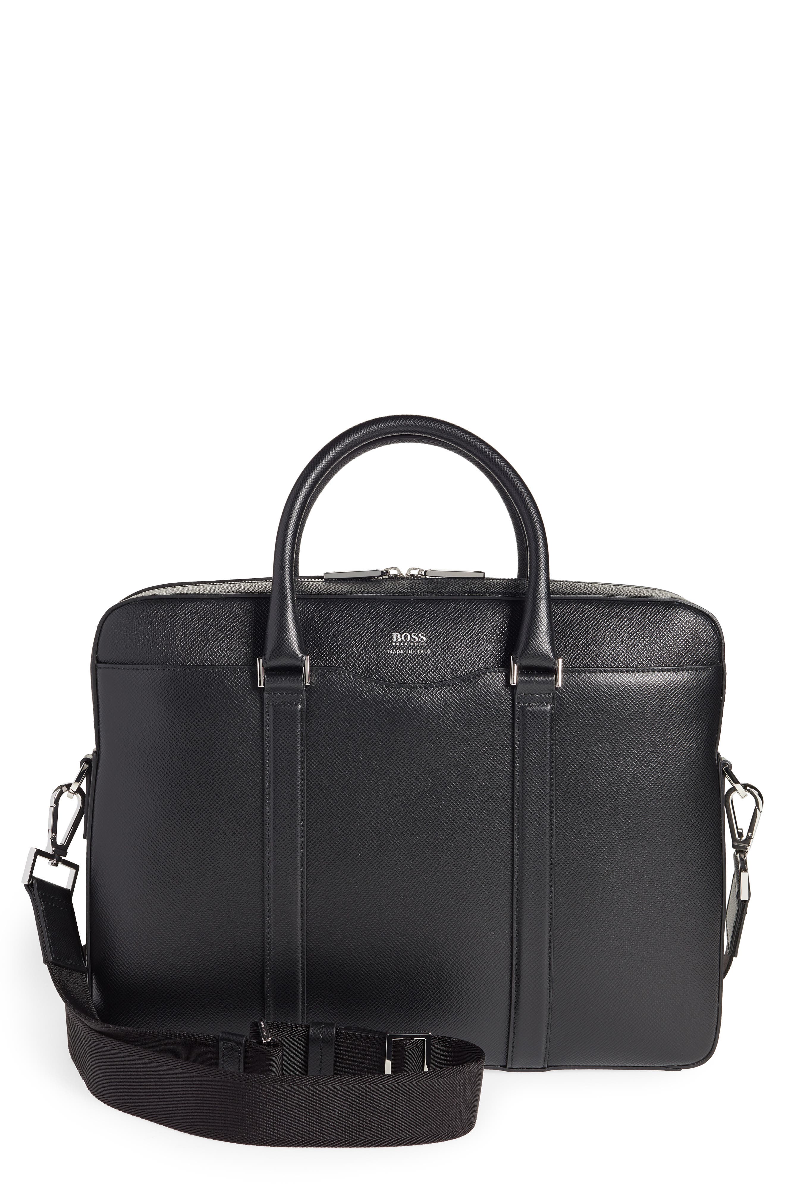 BOSS Signature Leather Briefcase Nordstrom