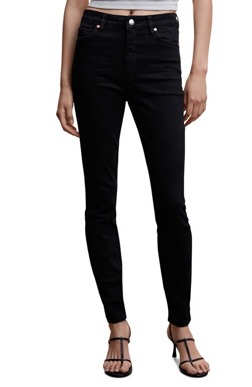 MANGO High Waist Skinny Jeans Black Denim at Nordstrom,