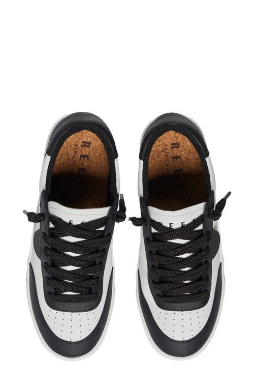Reef Lay Day Seas Sneaker In Black/white Leather